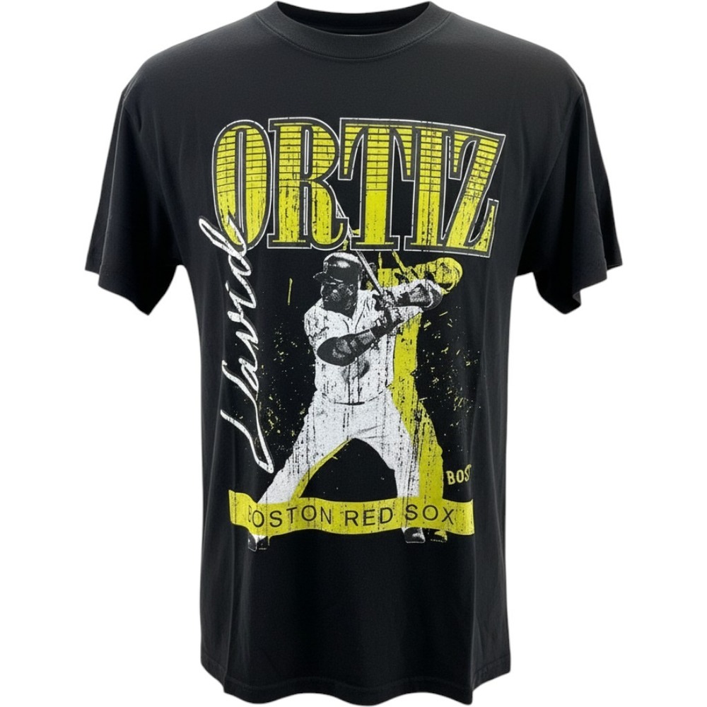 Mitchell & Ness David Ortiz Boston Red Sox Tee Shirt Men's Small Neon NEW